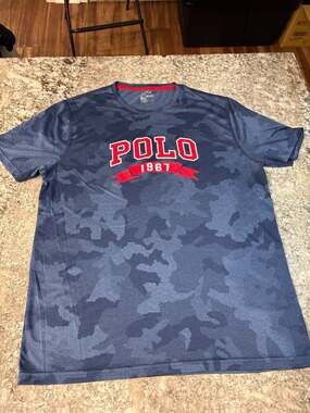Polo Ralph Lauren Performance Navy Camo 1967 Banner Logo T-Shirt